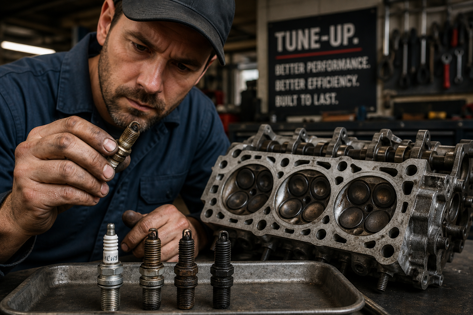 shows the tangible side of a tune-up rather than a generic engine bay shot.